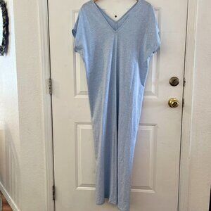 Pure Navy Woman's Blue 100% Cotton Summer Beach Maxi Dress Sz Lr